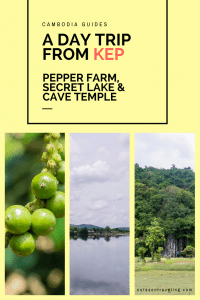 My account of a day trip from Kep, Cambodia to the La Plantation Kampot Pepper Farm, Secret Lake, and Phnom Chhngok Cave Temple. #travelguide #backpacking