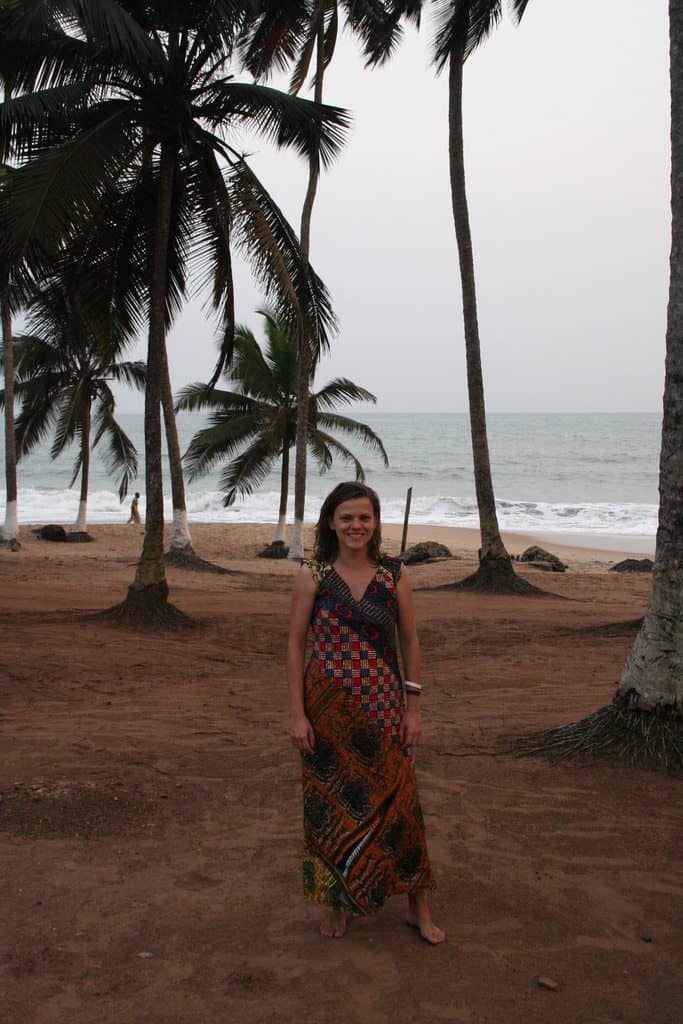 Carola in her African dress, Brenu Beach, Ghana (2011-12)