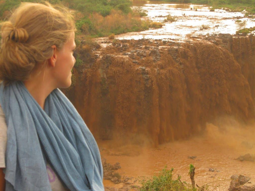 Carola at Blue Nile Falls, Ethiopia (2012-06)