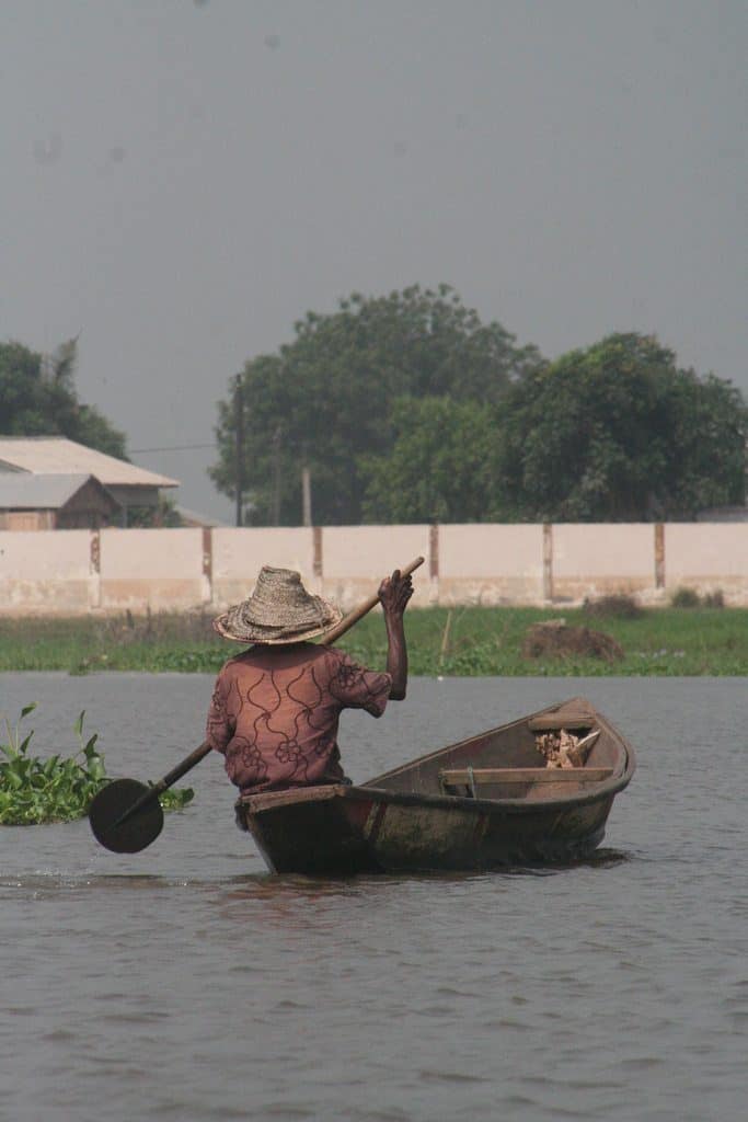 Boat on Lac Nokoue, Benin (2012-01)