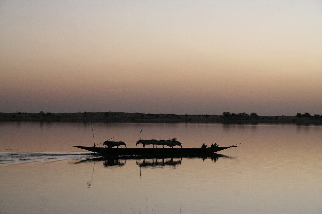 Sunset over Niger river, Mali (2011-11-23)