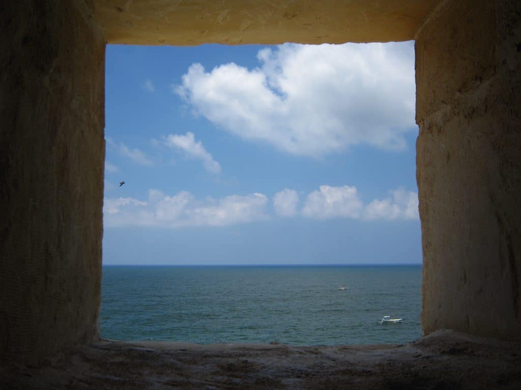 Looking out of the window in Qaitbay Castle, Alexandria, Egypt (2012-08)