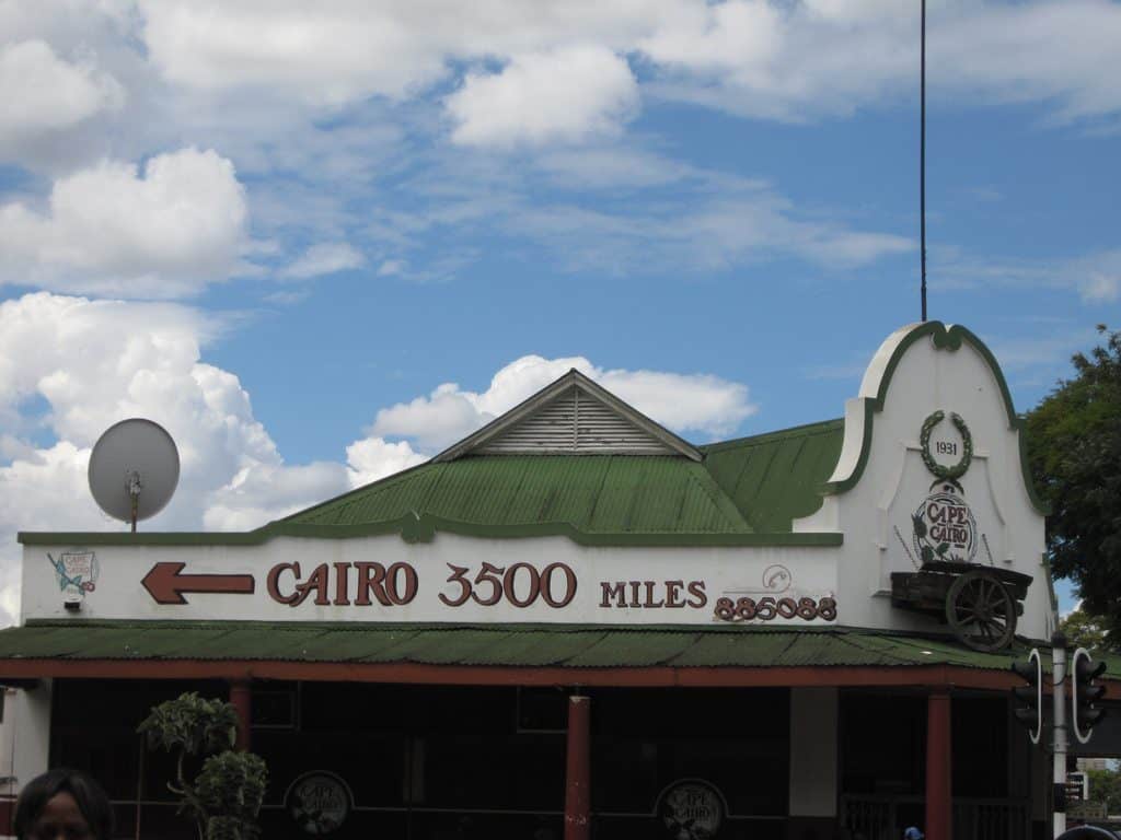 3500 Miles to Cairo sign, Bulawayo, Zimbabwe (2012-03)