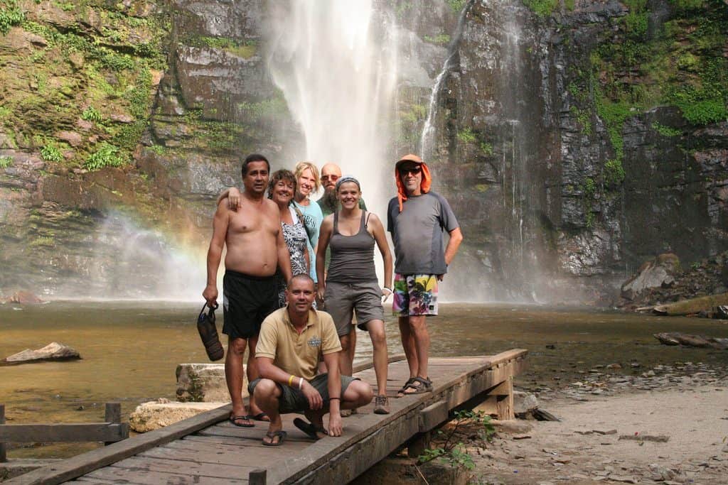 Carola with the African Trails group in Wli Falls, Ghana (2012-01)