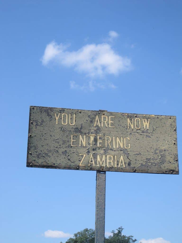 Sign when crossing from Zimbabwe into Zambia (2012-04)