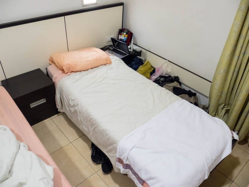 My dorm bed at the HI Hostel Eilat, Israel (2016-12-31)