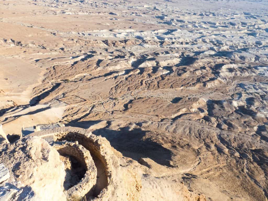 Looking down at the North Palace at Masada National Park, Israel (2017-01-03)