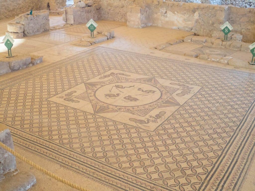 Mosaic at the Ancient Synagogue, Ein Gedi Nature Reserve, Israel (2017-01-04)