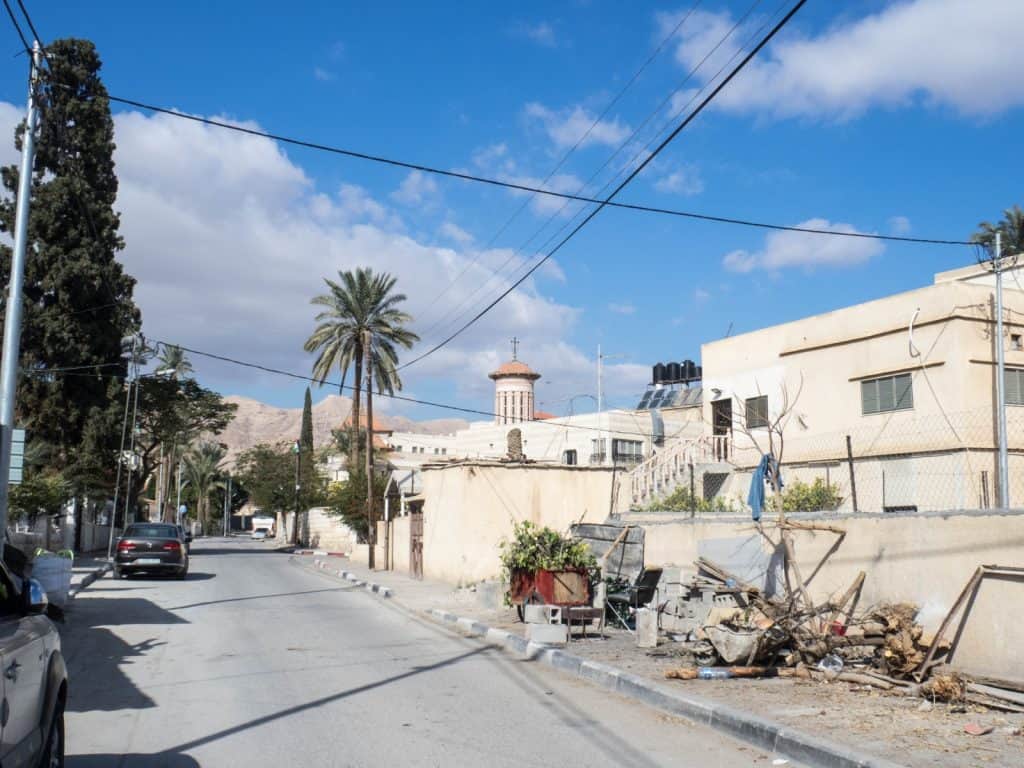 Residential Jericho with Romanian church, Palestine (2017-01-15)