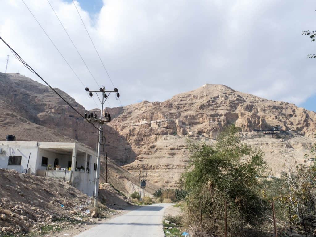 Walking along Wadi Qelt to Mount of Temptation, Jericho, Palestine (2017-01-15)