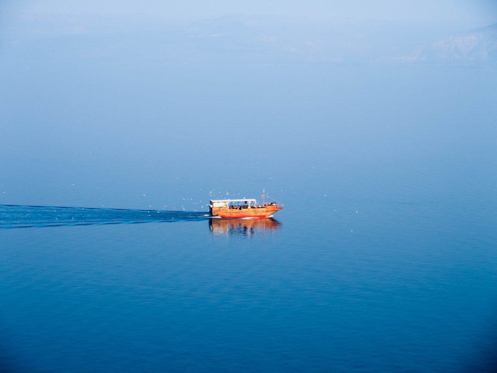 Fisher boat on Sea of Galilee, Israel (2017-01-20)