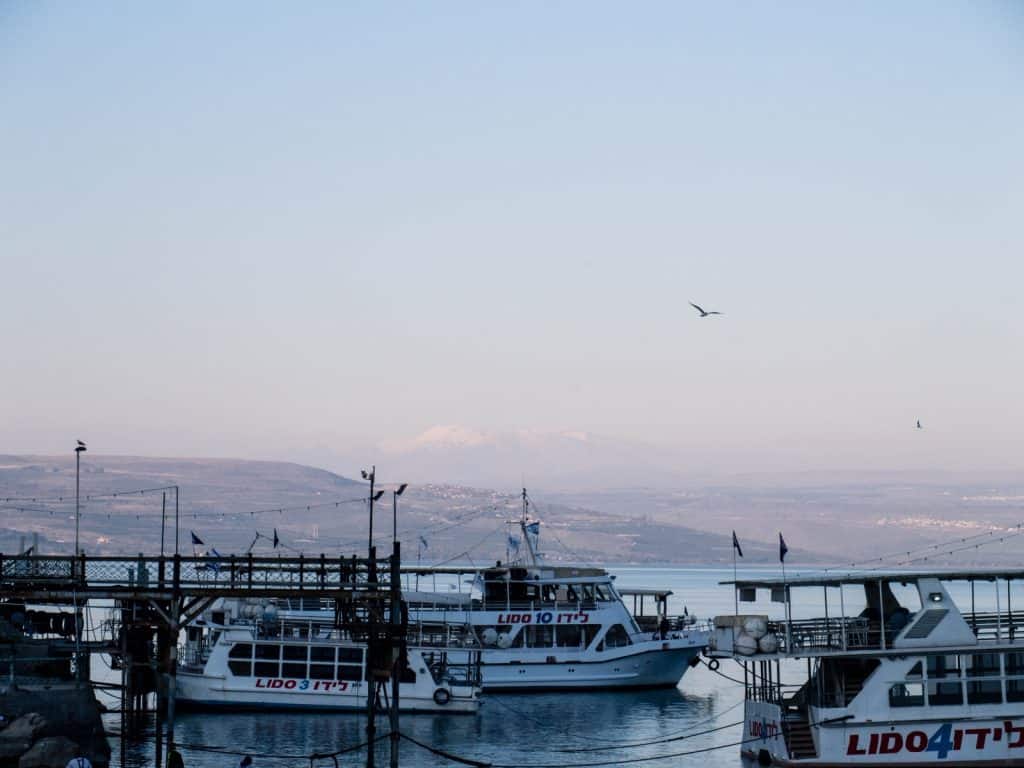 View of Mount Hermon, Tiberias, Sea of Galilee, Israel (2017-01-23)