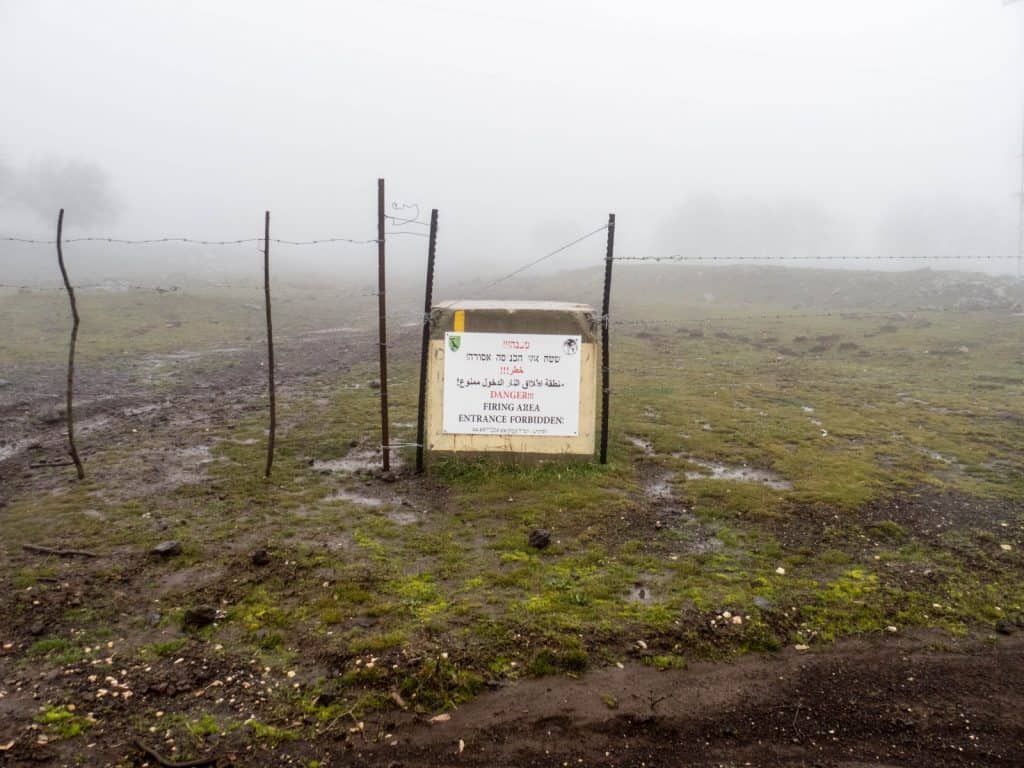 Reminder of the ongoing conflict over the Golan Heights outside Odem, Golan Heights, israel (2017-01-26)