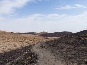 Volcanic landscapes in Ramon Crater, Mitspe Ramon, Israel (2017-02-08)