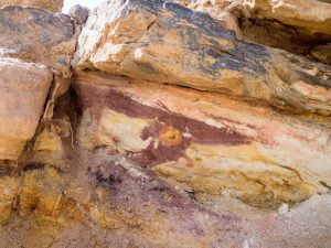 Colorful rock in Ramon Crater, Mitspe Ramon, Israel (2017-02-08)