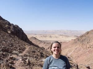 Sweaty Carola in Ramon Crater, Mitspe Ramon, Israel (2017-02-08)