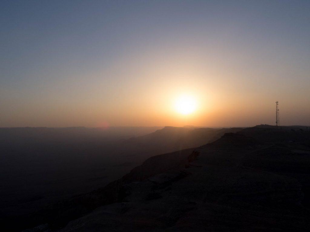 Sunset from Camel Rock, Ramon Crater, Mitspe Ramon, Israel (2017-02-08)