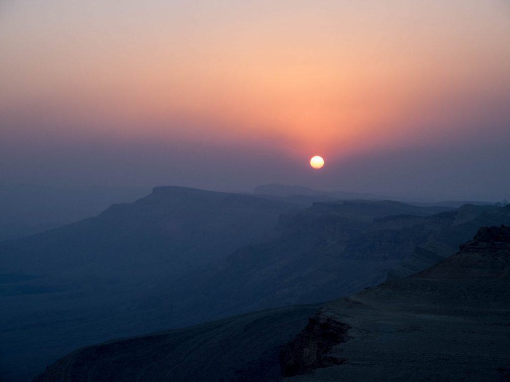 Sunset from Camel Rock, Ramon Crater, Mitspe Ramon, Israel (2017-02-08)