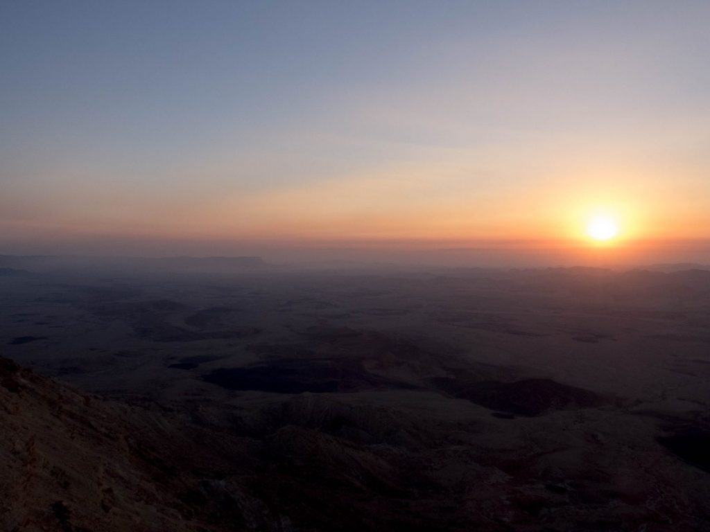 Sunrise over Ramon Crater, Mitspe Ramon, Israel (2017-02-08)