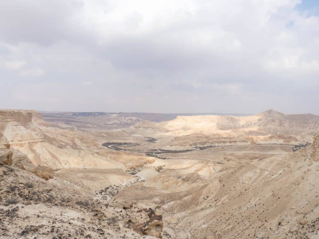 Green Wadi Akev in the distance, Israel (2017-02-09)