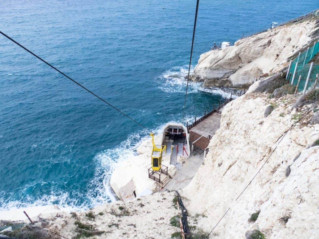 The World's steepest cable car, Rosh Hanikra, Israel (2017-02-15)