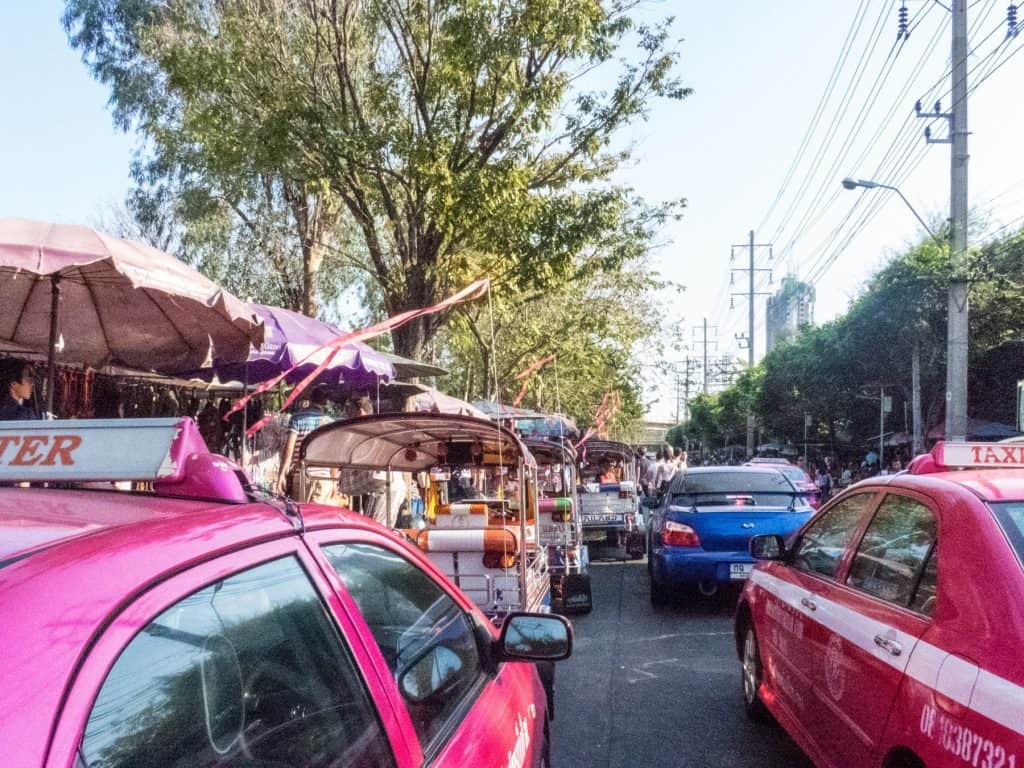 Chatuchak market traffic, Bangkok, Thailand (2017-03)