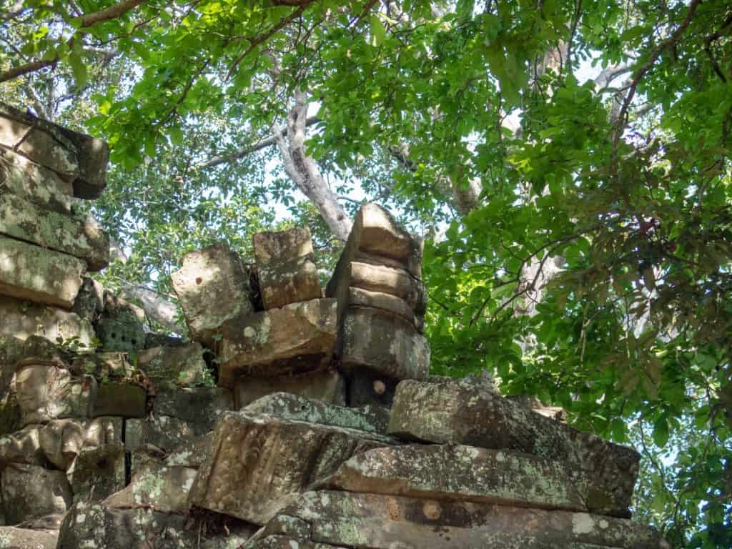 Buddha lips in Banteay Kdei gopura, Angkor Small Circuit, Siem Reap, Cambodia (2017-04-10)