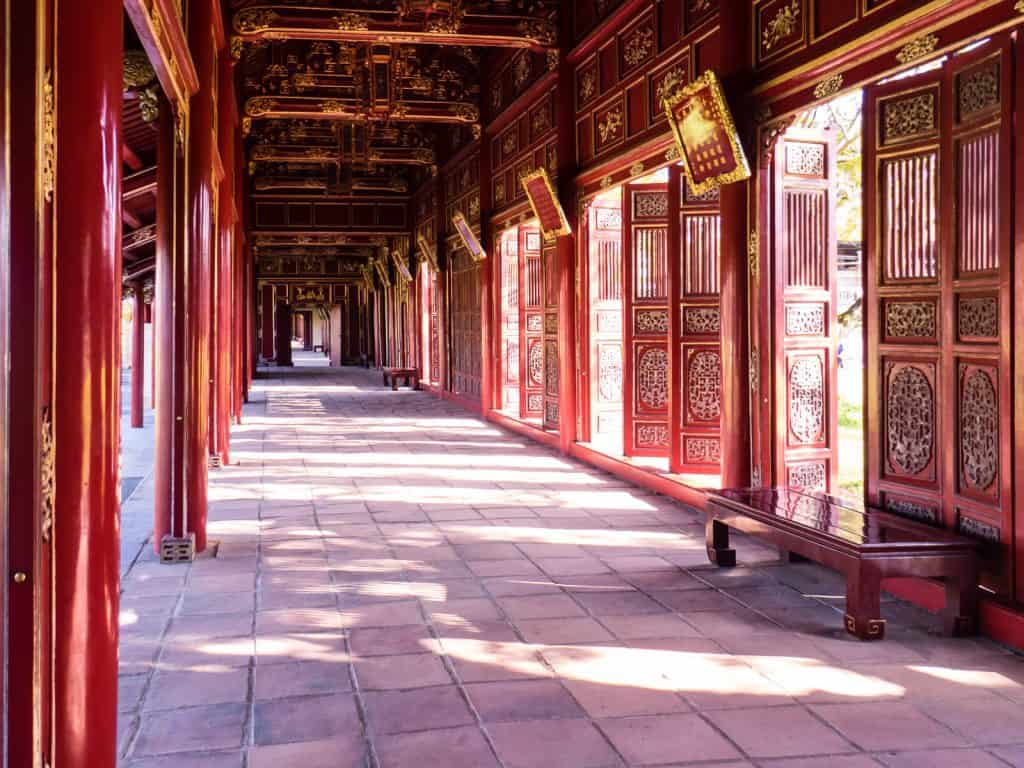 Collonade the Purple City, Hue Citadel, Vietnam (2017-06)