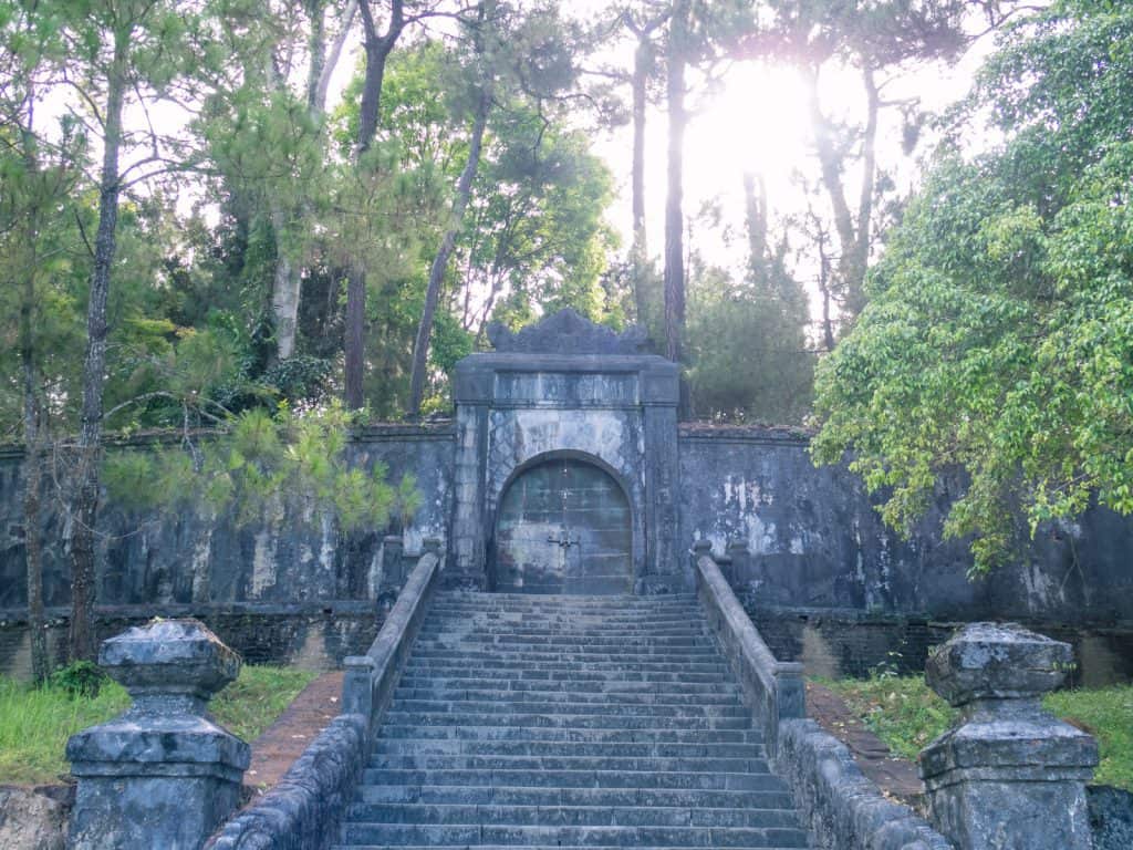 Stairs to the actual Minh Mang Tomb, Hue, Vietnam (2017-06)