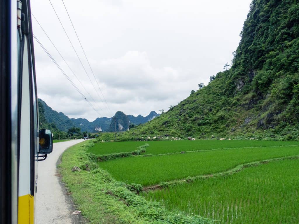 On the bus to Ban Gioc waterfall, Northern Vietnam (2017-07)