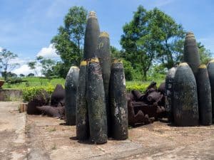 DMZ Tour: Installation with bombs at Khe San base, Vietnam (2017-06-26)