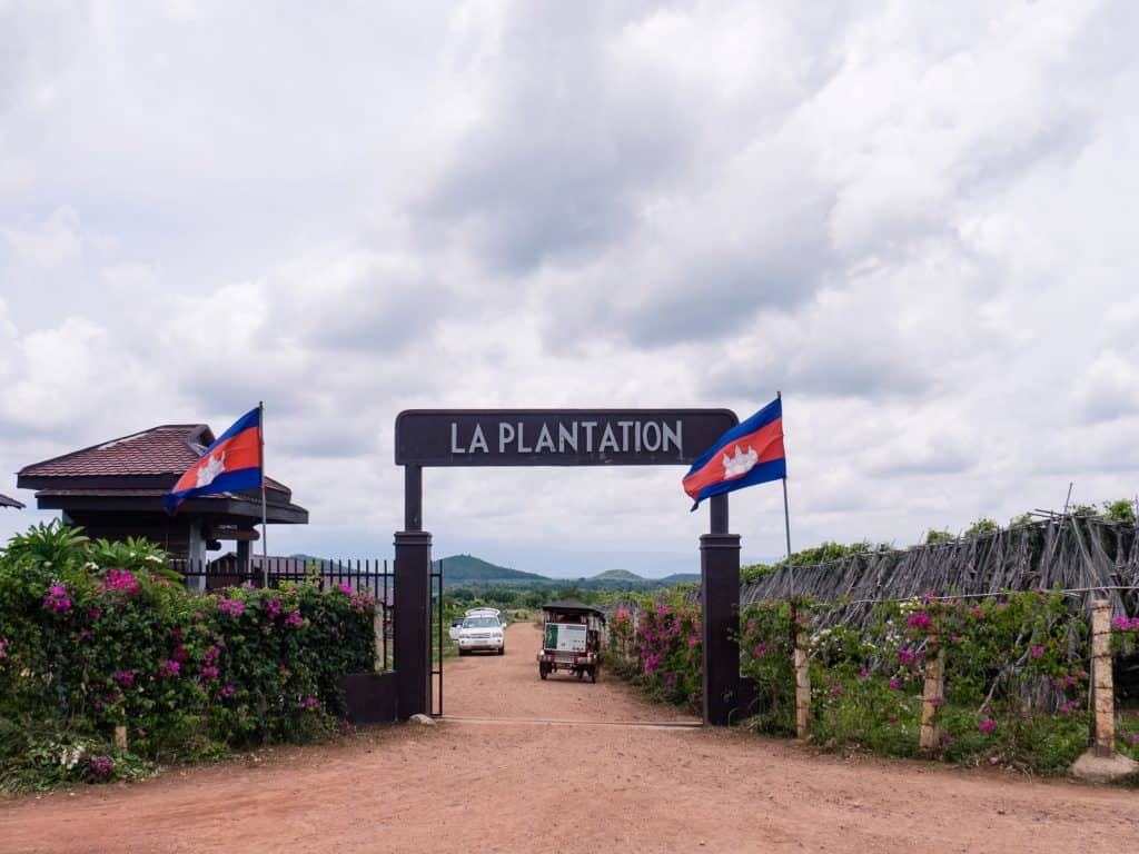 La Plantation gate, Kampot, Cambodia (2017-04-29)