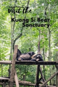 A day trip to Kuang Si, about 45 min. from Luang Prabang, Laos, offers much more than just waterfalls. Spend your day swimming, hiking, watching bears lounge, and learning about butterflies. #destinationguide #travelguide #laositinerary