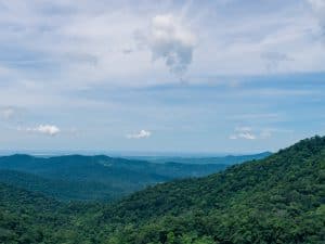 Panorama with the sea as seen from Ho Chi Minh Highway in Phong Nha, Vietnam (2017-06)