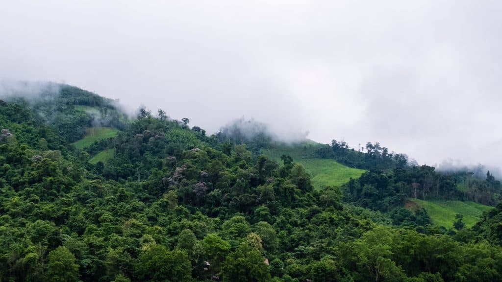 Clouds along the river, Luang Say Mekong river cruise, Luang Prabang to Huay Say, Laos (2017-08)