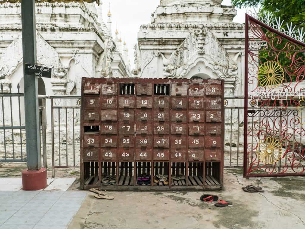 Shoe storage for Sandamuni Pagoda, Mandalay, Myanmar (2017-09)