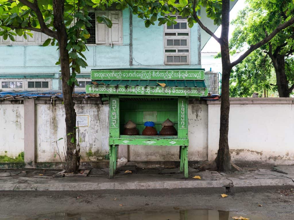 Free public water outside Atumashi Kyaung, Mandalay, Myanmar (2017-09)