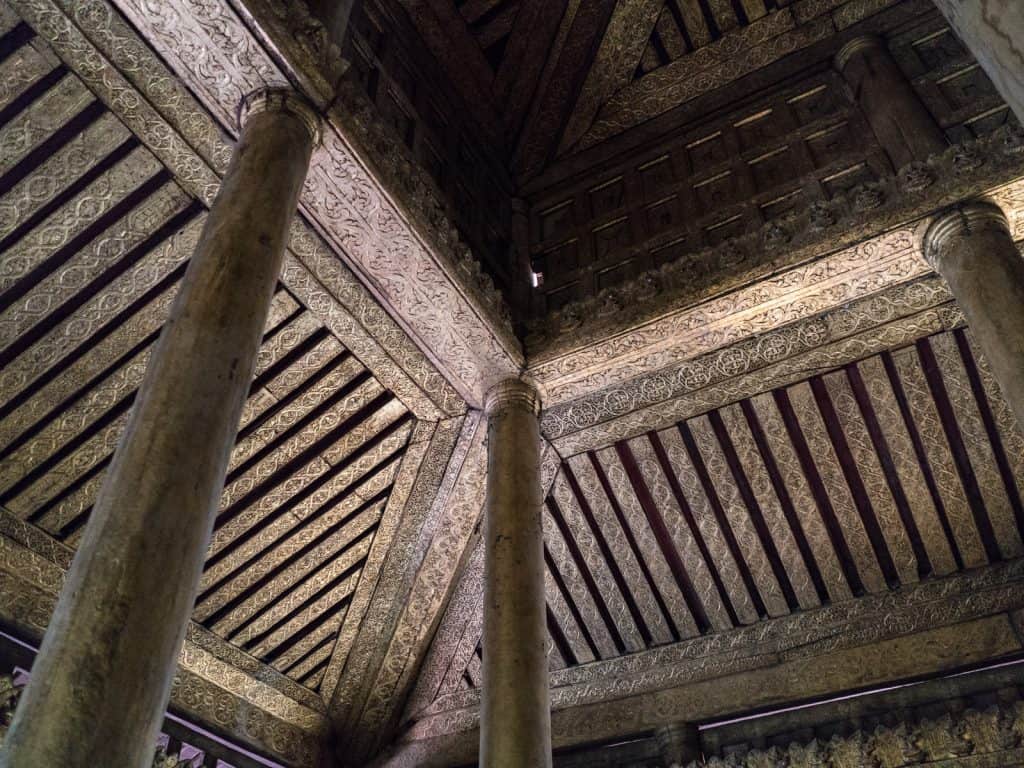 Ceiling at Golden Palace Monastery, Mandalay, Myanmar (2017-09)