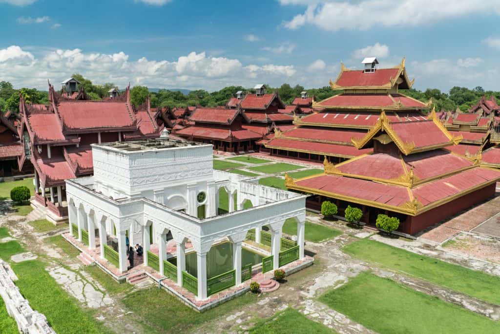 View from the watchtower onto the Mandalay Royal Palace, Myanmar (2017-09)