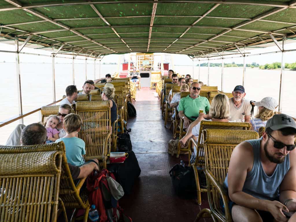 The upper deck on the Irrawaddy River Cruise Mandalay to Bagan, Myanmar (2017-09)