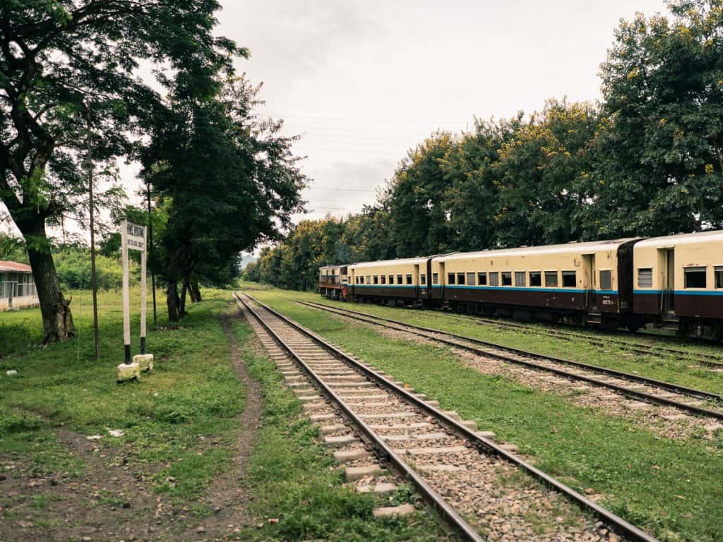 Myanmar train travels: Shwenyaung station on the slow train Shwenyaung (Inle Lake) to Thazi, Myanmar (2017-10)