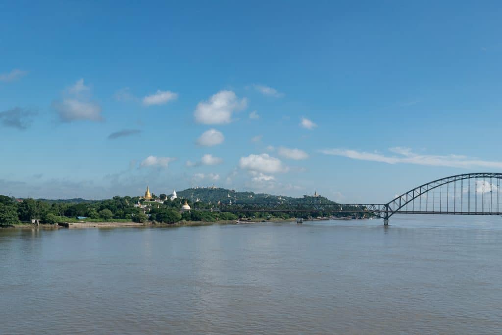 Sagaing from across Irrawaddy River, Mandalay, Myanmar (2017-09)