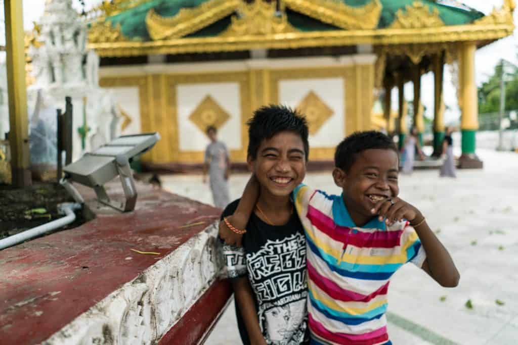 Two boys at Shwedagon Pagoda, Yangon, Myanmar - 20171016-DSC01933