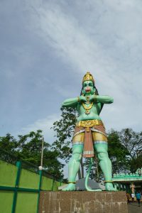 Monkey-faced Hindu God Hanuman outside Ramayama Cave, Batu Caves, Kuala Lumpur, Malaysia - 20171231-DSC03224