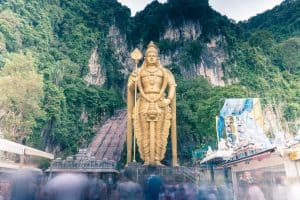 Lord Murugan outside Temple Cave, Batu Caves, Kuala Lumpur, Malaysia - 20171231-DSC03307