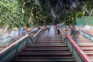 Staircase up to Temple Cave & Dark Cave, Batu Caves, Kuala Lumpur, Malaysia - 20171231-DSC03317