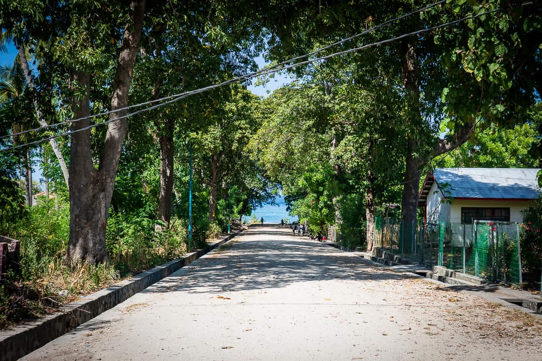 Main road to the sea at Vila, Autauro, East Timor