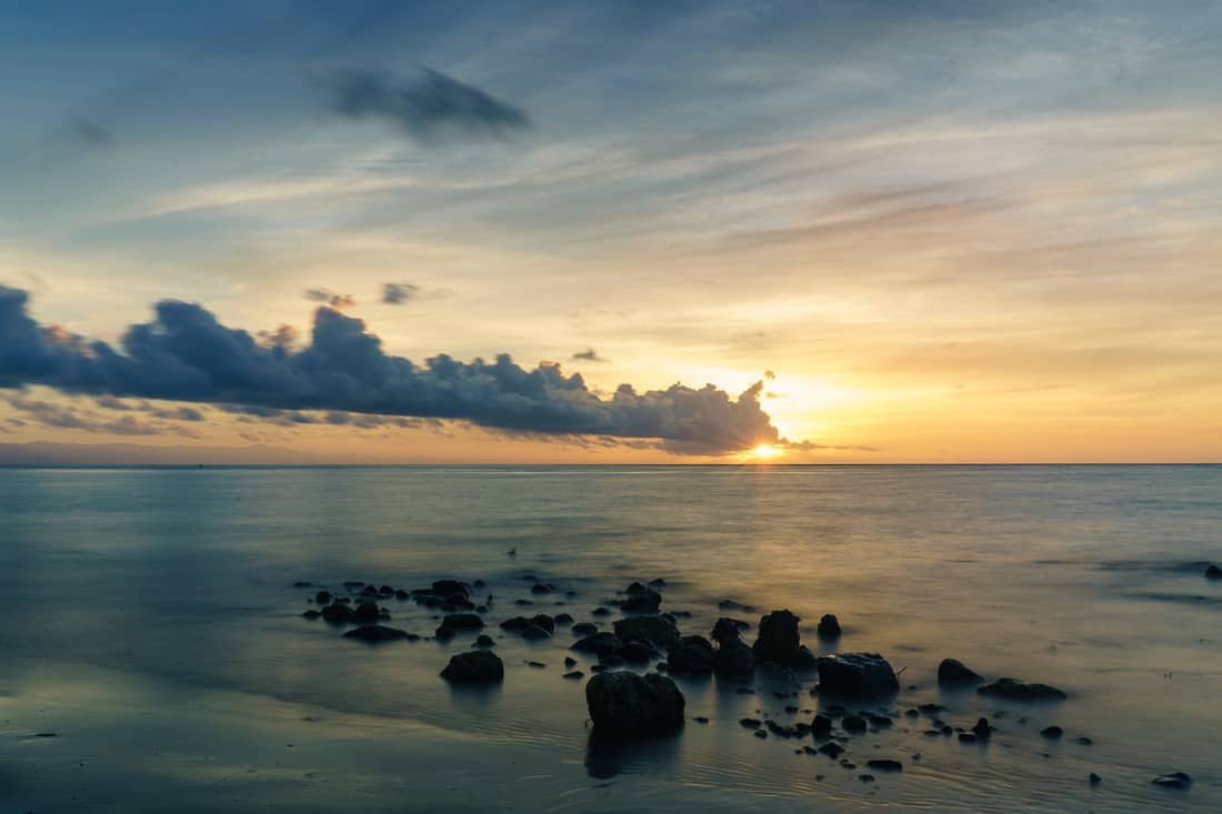 Sunrise off Beloi beach, Atauro, East Timor