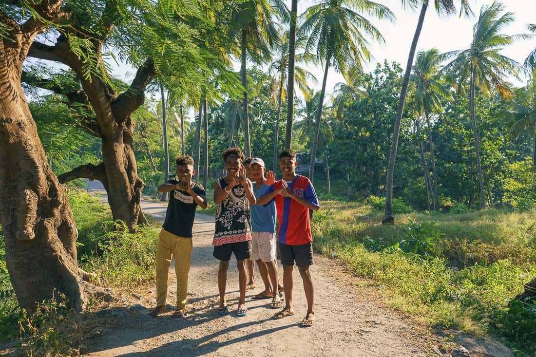 Kids on the way to Baucau beach, East Timor