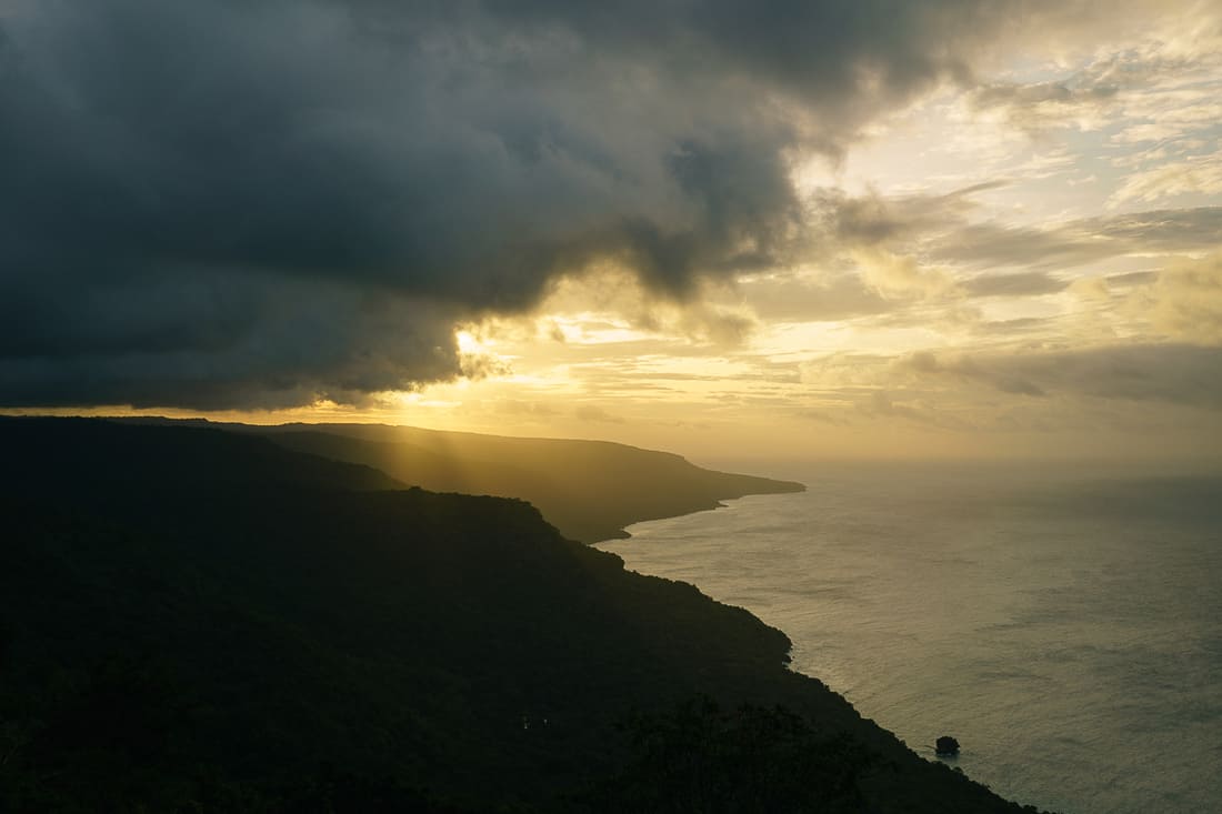 Sunset on the Northeastern East Timor coast as seen from Pousada Lautem in Tutuala